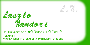 laszlo nandori business card